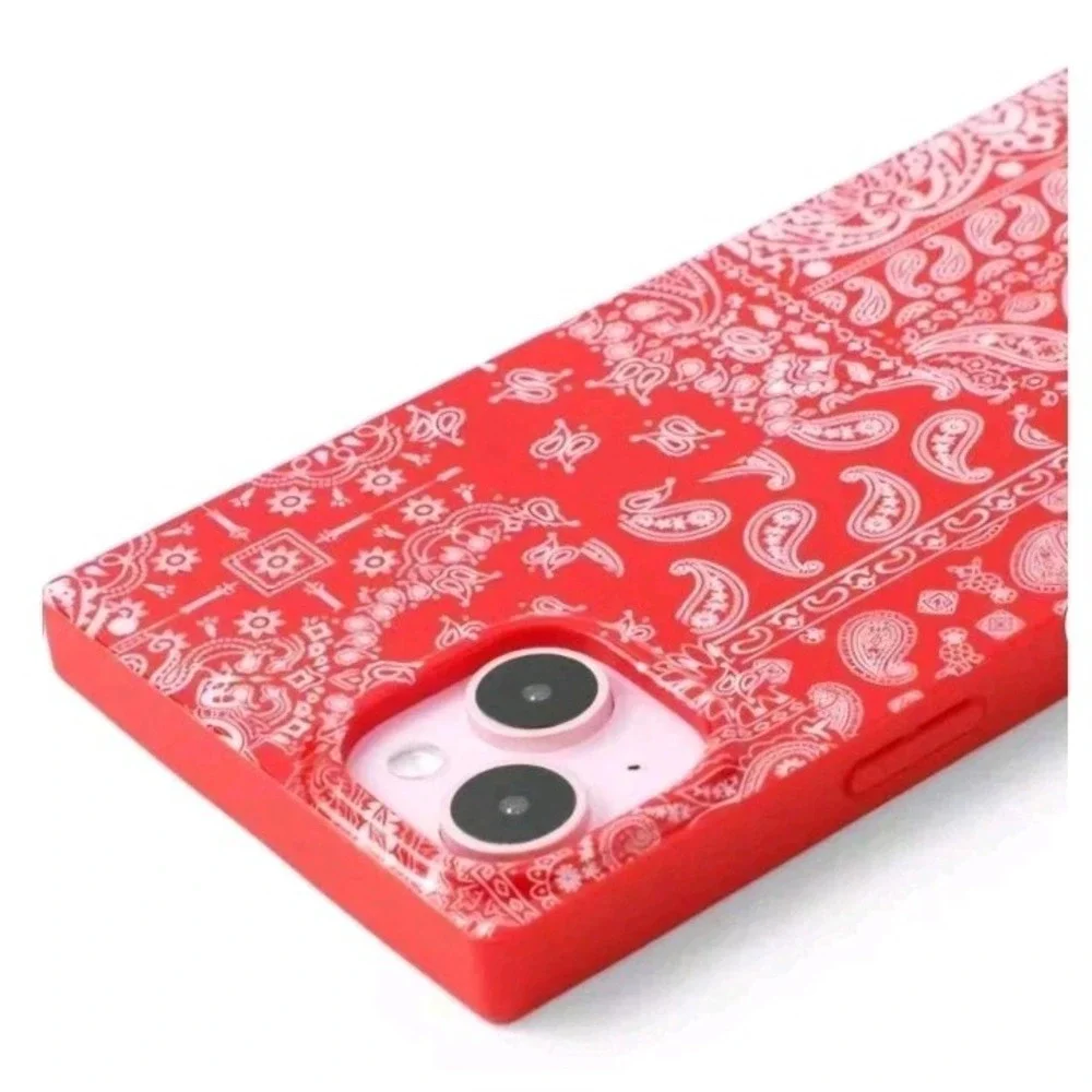 Hello Lux Red Bandana Square Glossy iPhone Case 15 Plus 14 Plus NEW Never Used